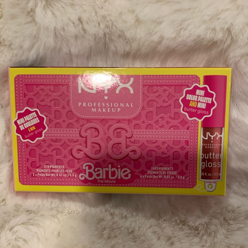 NYX Barbie on the go mini palette “It’s a Barbie Party” with mini butter gloss